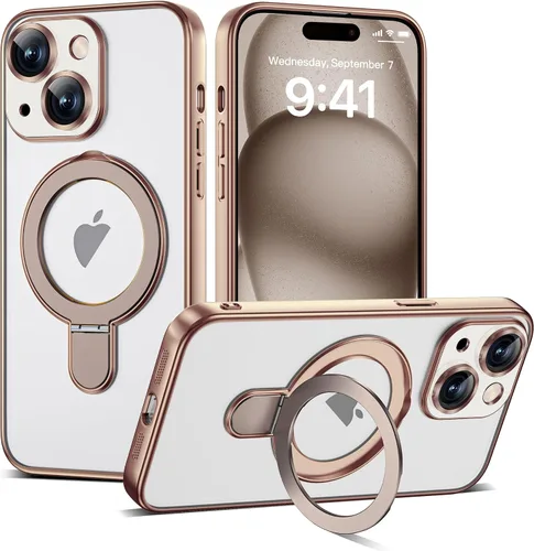 Vista 85 de Funda compatible con iPhone 12 con soporte de anillo magnético invisible [compatible con Mag-Safe] [Protector completo de lente de cámara] Funda