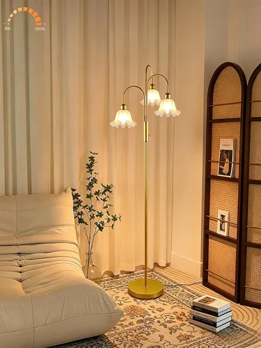 Vista 13 de Lámparas de Pie Regulables de Flores con Mesa, Lámpara de Pie Floral de 2 Luces, 3000K Blanco Cálido Estilo Candelabro Lámpara de Pie Moderna