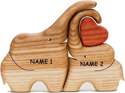 Vista 5 de Rompecabezas de madera de elefante personalizable, pieza decorativa de roble para decoración del hogar y miembro reflexivo, 3