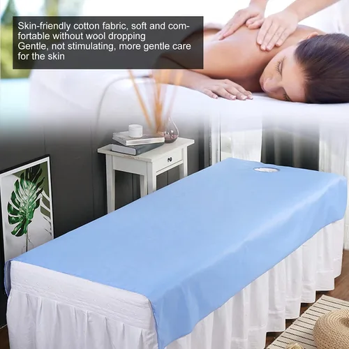 Vista 4 de Sábana de salón de belleza, cubierta impermeable para cama de masaje a prueba de aceite, sábana de mesa de masaje profesional con orificio