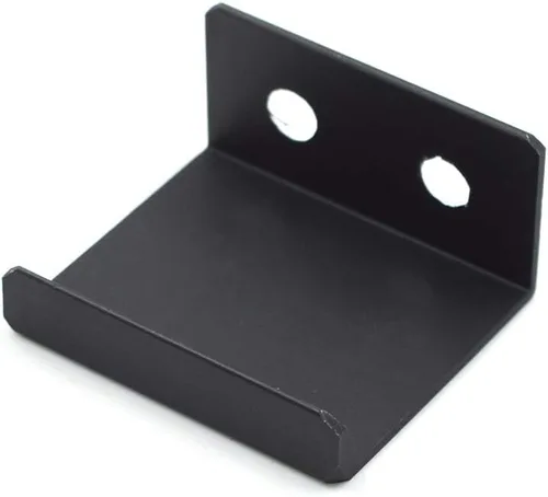 Vista 4 de Tiradores negros de 1.38 pulgadas para gabinete, 10 unidades, espacio entre agujeros de 0.63 pulgadas, tiradores de borde de aleación de aluminio