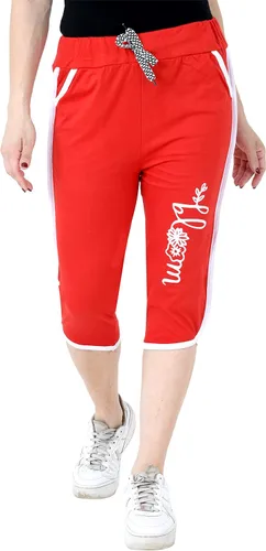Vista 2 de Balaji_FAB_ Women's Relaxed Fit Cotton 34th Capri Pants Women's Combo Pack of Cotton Solid Capri and Lower Track Pants