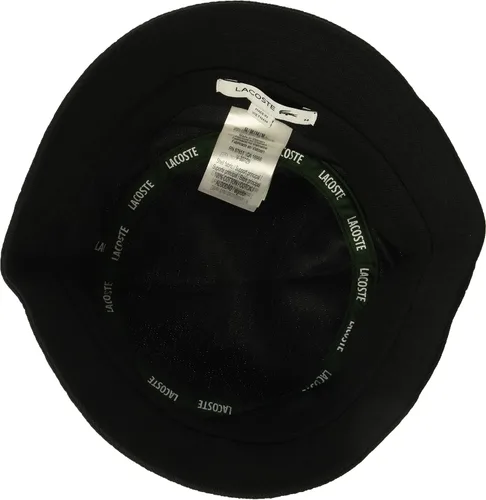 Vista 3 de Lacoste Sombrero de pescador de piqué de cocodrilo sólido para hombre, Baya Negro
