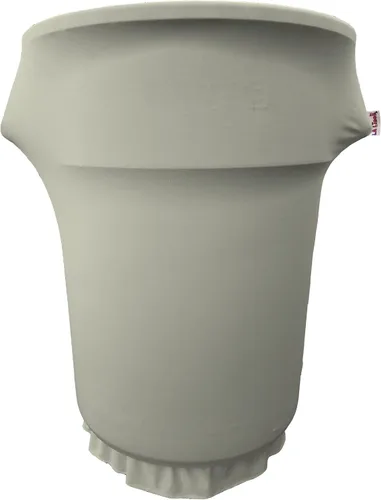 Vista 42 de LA Linen Funda elástica de elastano ajustable para cubo de basura Slim Jim de 23 galones, cubierta de contenedor de residuos, decoración de patio