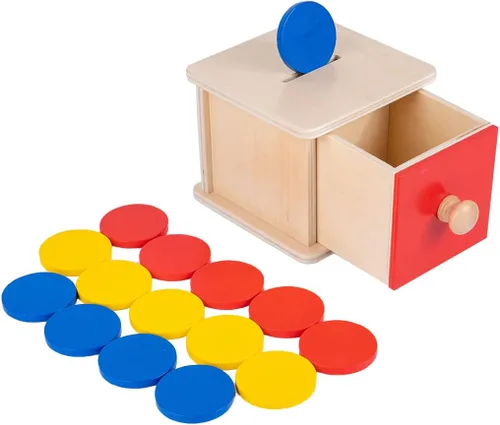 Vista 13 de Adena Montessori Caja de monedas, puerta amarillo-verde, 19.7-39.4 ft
