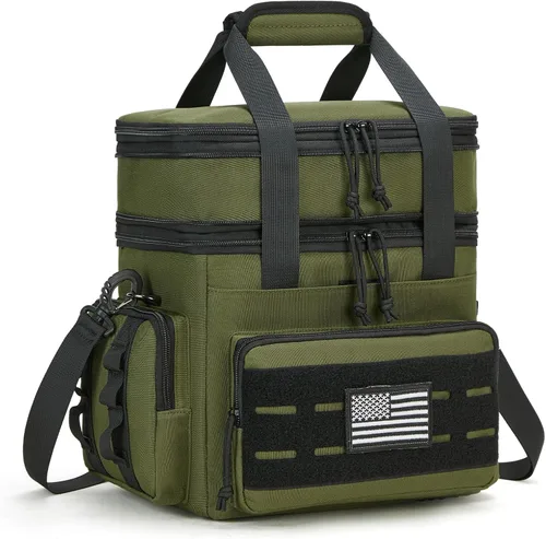 Vista 10 de holuxer Lonchera táctica y almuerzo para hombres - Bolsa grande de doble compartimento expandible con aislamiento para adultos, suave