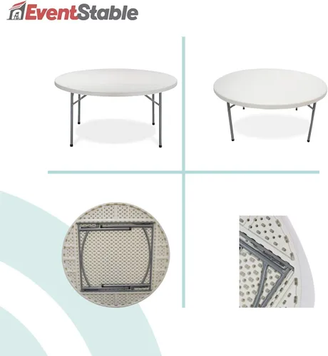 Vista 5 de EventStable TitanPRO - Mesa plegable de plástico resistente para exteriores, redonda de 60 pulgadas, 5