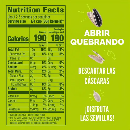 Vista 2 de BIGS Semillas de girasol, sabor a pepinillo de eneldo Vlasic, 5.35 oz.