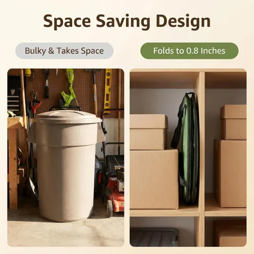 Vista 9 de Papelera para acampar, papelera emergente/papelera de reciclaje, cubo de basura reutilizable para exteriores, para jardín, patio, bolsa de basura