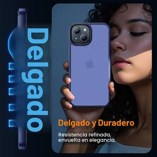 Vista 3 de Yriklso - Funda para iPhone 13/14, absorción de golpes, color azul Azul helado
