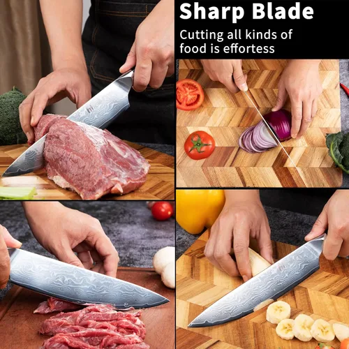 Vista 55 de Cuchillo de chef de 6 pulgadas, cuchillos de cocina, deshuesado de acero inoxidable alemán de alto carbono, cuchillo profesional para carne, aves