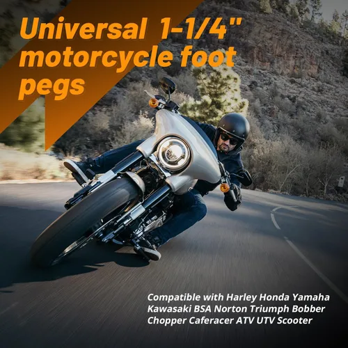 Vista 7 de Oumurs Estriberas abrazadera U compatible con 1 pulgada - 1.25 pulgadas 1 1/4 pulgadas protector de motor U-Clamp Estriberas compatibles con Harley