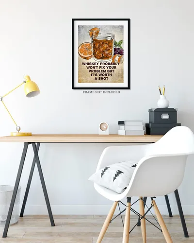 Vista 8 de Govivo Whiskey Probably Won't Fix Your Problems But It's Worth A Shot - Wall Decor Art Print - 11x14 unframed artwork printed on photograph paper