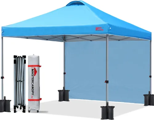 Vista 31 de MASTERCANOPY - Toldo desplegable duradero con 1 pared lateral (6.6 x 6.6 pies, caqui)
