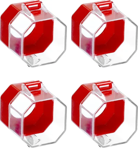 Vista 6 de QWORK - Protector de botón de parada de emergencia, paquete de 4 cubiertas de bloqueo de interruptor de plástico, añade protección