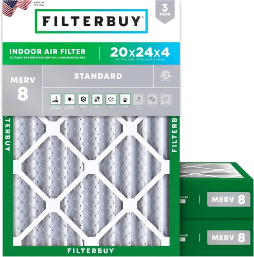Vista 34 de Filterbuy Filtro de aire MERV 8 de 8 x 14 x 1 pulgadas para defensa contra el polvo y las alergias (paquete de 3), filtros electrostáticos plisados