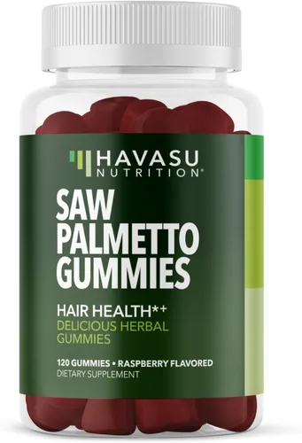 Vista 10 de Gomitas Saw Palmetto para hombres, suplemento bloqueador DHT para la salud del cabello y calvicie con patrón masculino, 60 unidades, apoya