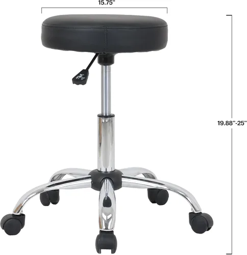 Vista 3 de Amazon Basics Taburete de bar de dibujo técnico con ruedas, giratorio de altura ajustable, negro, 22.05" P x 22.83" A x 19.88" Al