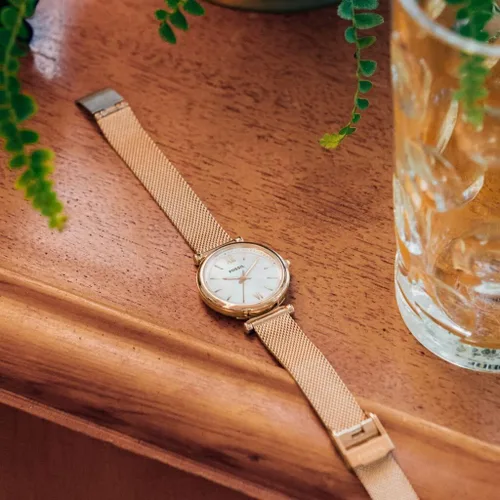 Vista 9 de Fossil Carlie Mini Reloj casual de cuarzo de acero inoxidable para mujer
