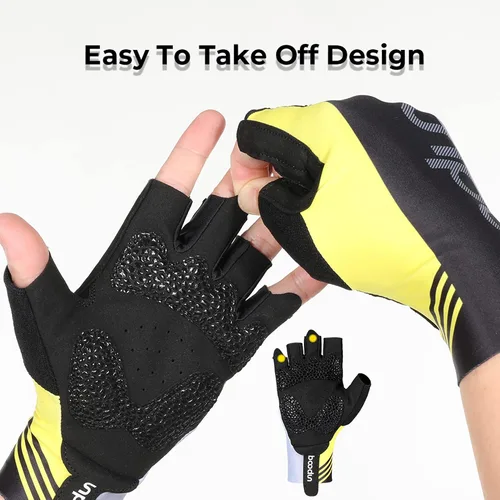 Vista 5 de YOSUNPING Guantes de ciclismo de carretera para hombres y mujeres guantes de ciclismo antideslizantes sin dedos para fitness ciclismo entrenamiento