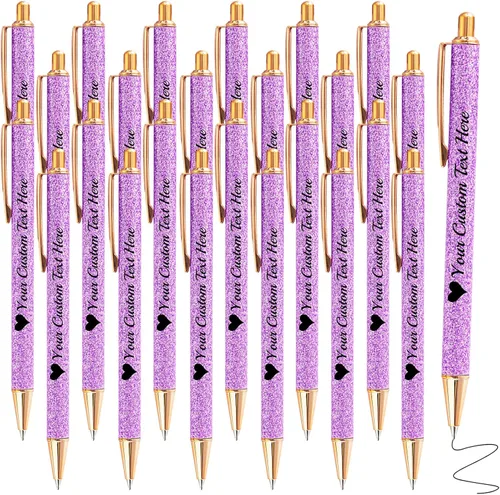 Vista 58 de Bolígrafos de purpurina personalizados con nombre impreso, bolígrafo personalizado con barril de metal, retráctil, bonito y elegante, regalos