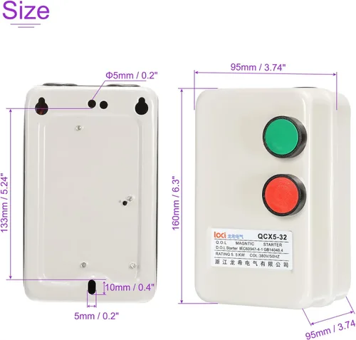 Vista 3 de DMiotech 220V 240V 5.5KW Motor eléctrico magnético Control de arranque de Voltios monofásicos trifásicos Interruptores industriales para compresores