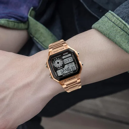 Vista 6 de SKMEI Wrist Watch for Men, Digital Sports Waterproof Watch with Dual Time Chronograph Countdown Alarm Backlight
