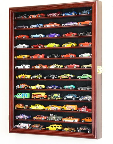 Vista 4 de Hot Wheels Matchbox 1/64 Escala Diecast Caja de Exhibición Gabinete Estante de Pared con Protección UV