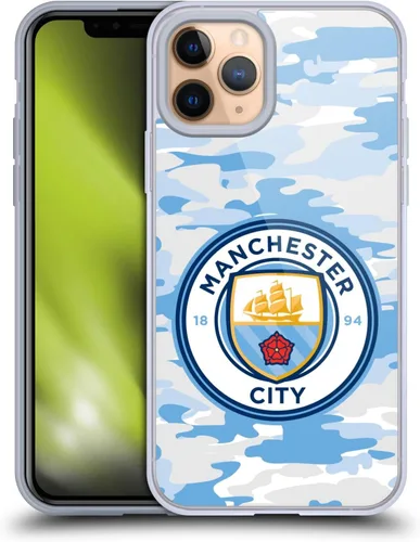 Vista 160 de Head Case Designs Funda de gel con licencia oficial del Manchester City Man City FC Blue Moon Badge Camou [protección de grado militar] compatible