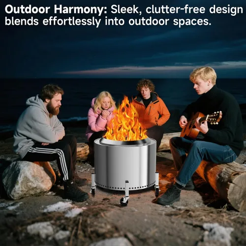 Vista 8 de Hisencn 15-27'' Fire Pit Rolling Stand for Solo Stove and Other fire fit