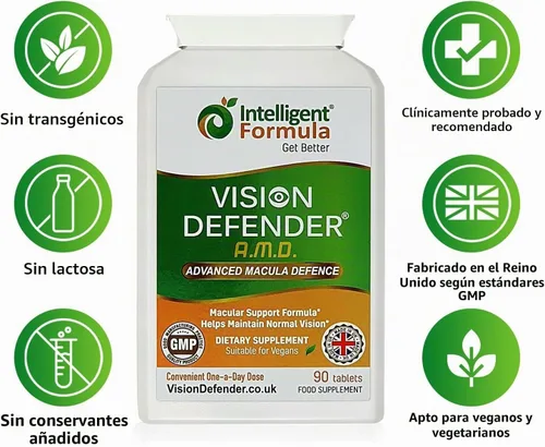 Vista 5 de Vision Defender AREDS2 Vitaminas para los ojos, luteína, zinc, cobre, veganas, 90 tabletas