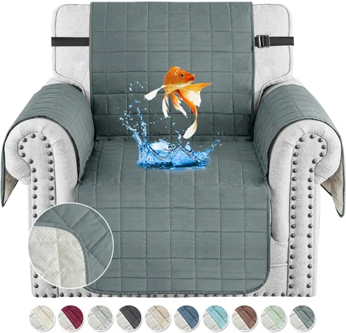 Vista 23 de MAXIJIN Fundas impermeables para sofá de 3 cojines, aptas para mascotas, fundas acolchadas para sofá de 69 pulgadas, lavables, protector de sofá