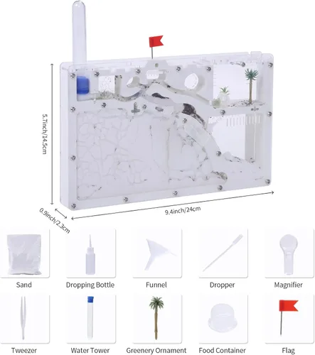Vista 6 de NAVAdeal Sand Ant Farm Castle 2023 Habitat Kit educativo y de aprendizaje de ciencia de juguete para niños y adultos, estudio del ecosistema