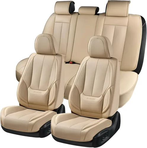 Vista 71 de Coverado - Fundas de asiento de automóvil, fundas de asiento delantero, funda de asiento de automóvil, protector de asiento de automóvil Beige