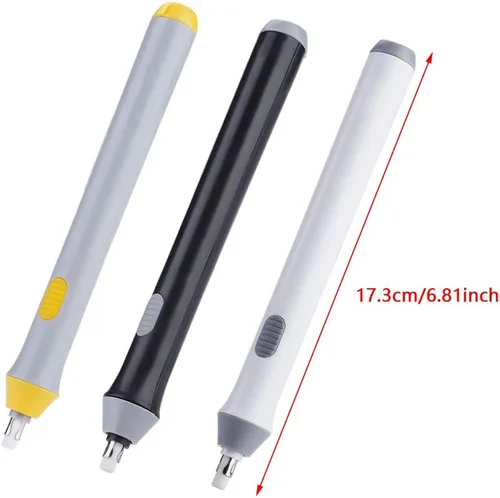 Vista 6 de Kit de borrador de lápiz eléctrico, borrador automático a pilas con 20 recambios, negro, para dibujar y dibujar