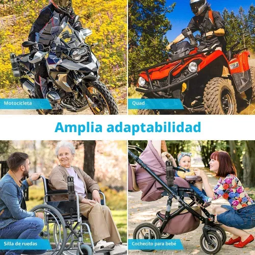 Vista 2 de KEMIMOTO Portavasos para ATV, Portabotellas para Motocicleta, Portavasos Universal con Abrazadera de Metal de 0.6-1.56 Pulgadas para Botella de 20oz