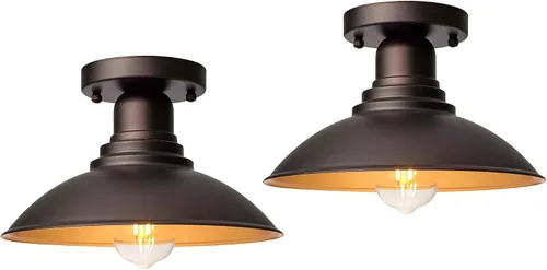 Vista 10 de GOLDHILL Luz de Granero Exterior Negra con Cuello de Ganso, Luces de Tocador de Estilo Granja con Base E26, Luces Exteriores Redondas para Casa Negro