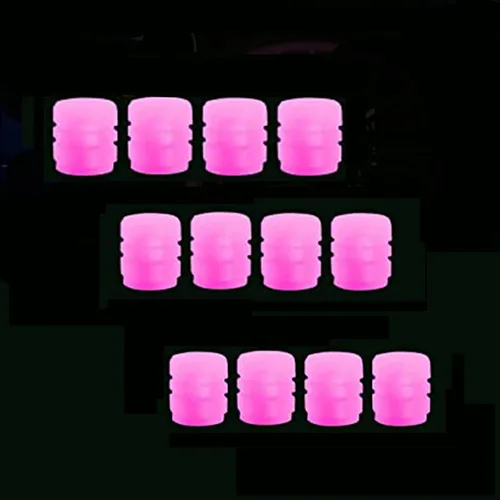 Vista 7 de 12 tapas universales fluorescentes para válvulas de neumáticos de automóvil, tapones luminosos para válvulas de neumáticos que brillan en la Azul-A