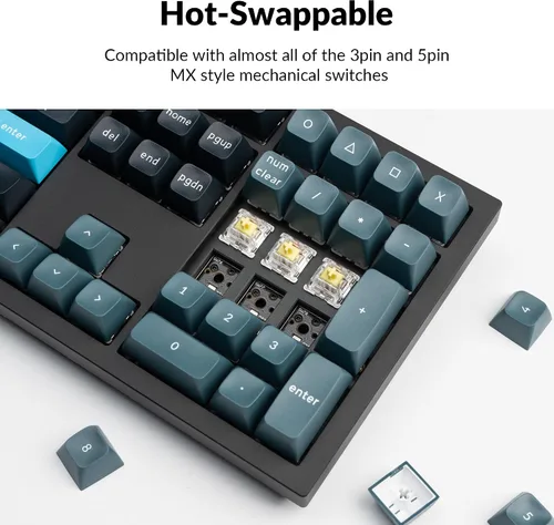 Vista 6 de Keychron Q6 Pro QMKVIA Teclado mecánico inalámbrico personalizado BluetoothUSB-C, perilla programable de tamaño completo de 108 teclas
