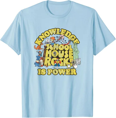 Vista 29 de Camiseta vintage con logo de Schoolhouse Rock "Knowledge is Power" de la serie de TV Azul Marino
