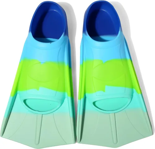 Vista 12 de Aletas de Natación para Niños, Aletas Cortas Cómodas para Natación de Vueltas y Entrenamiento para Niños, Niñas, Niños, Principiantes