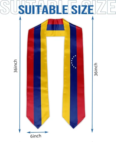 Vista 5 de Vcmaluco Bandera de estola de graduación unisex para adultos, estola de graduación, regalo de graduación, 72 pulgadas de largo