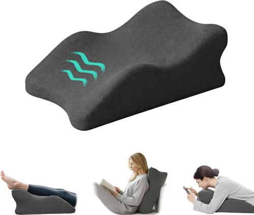 Vista 8 de Almohada de cuña ergonómica prona, almohada de cama de espuma de memoria multifuncional, almohada de lectura, ideal para descansos en la cama