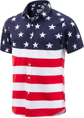 Vista 41 de EUOW - Camisas hawaianas para hombre de manga corta con botones, estampadas para la playa y el verano