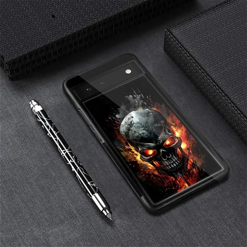 Vista 1840 de Compatible con Google Pixel 4A 5G Mobile Case Creative Acrylic Panel trasero Silicona Protección Grip especialmente diseñado para Google Pixel 4A 5G