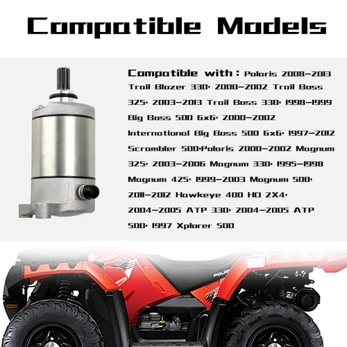 Vista 3 de KARSEE Motor de Arranque 3084981 Reemplazo para Sportsman 335 400 450 500, Ranger 425 400 500 2x4 4x4 6x6, Scrambler 500, Magnum 325 330 425 500