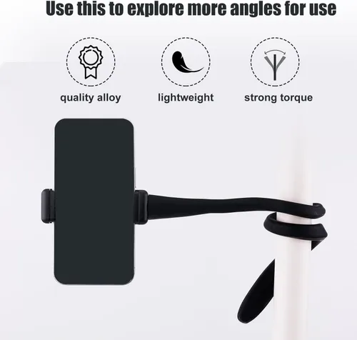 Vista 4 de Soporte de teléfono para cochecito de bicicleta, soporte flexible para cochecito de bicicleta con agarre de brazo antideslizante, abrazadera
