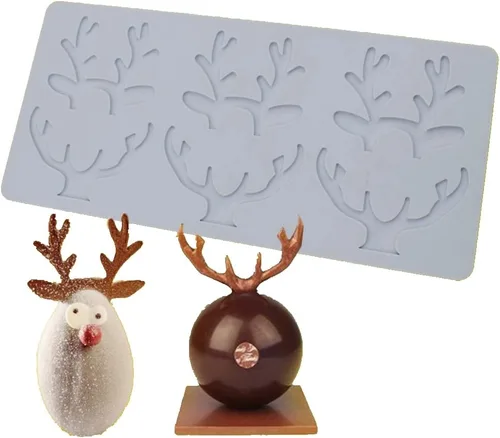 Vista 16 de Tapete de encaje para árbol de Navidad, molde con forma de cuernos de alce y copo de nieve, manualidades, fiesta de cumpleaños, bricolaje