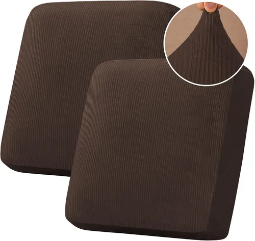 Vista 115 de H.VERSAILTEX Funda de cojín elástica de terciopelo para sofá, funda de cojín de felpa para cojines de silla, protector de muebles, cojín de asiento