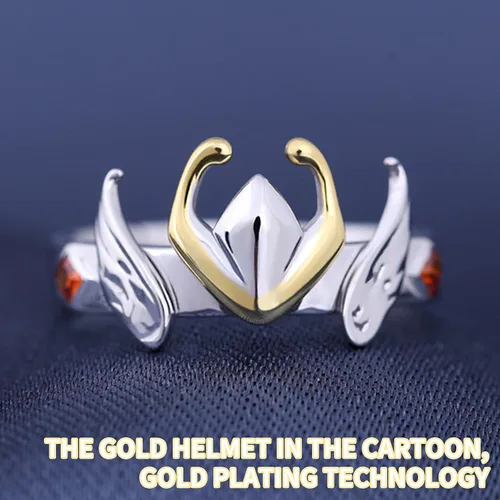 Vista 4 de TWINKANIME "All 6" S925 Anillo de plata Anime Sagitario para Cosplay Banda Abierta Anillo Ajustable para Cosplay Prop, Plata, Zircón
